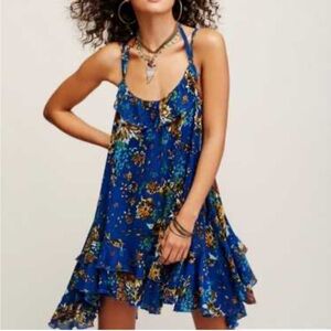 Free People Blue Floral Mini Dress